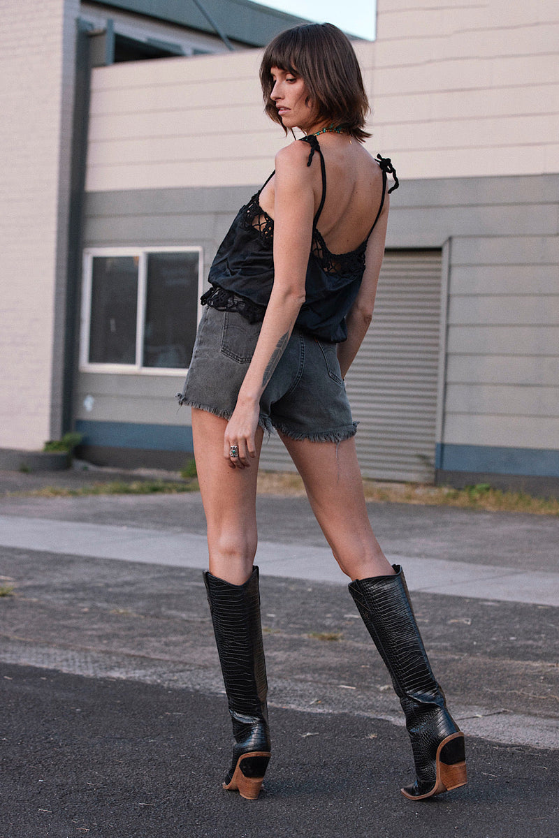 NEW Silk Satin Camisole - Black - Chasing Unicorns