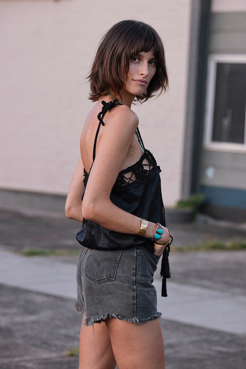 NEW Silk Satin Camisole - Black - Chasing Unicorns