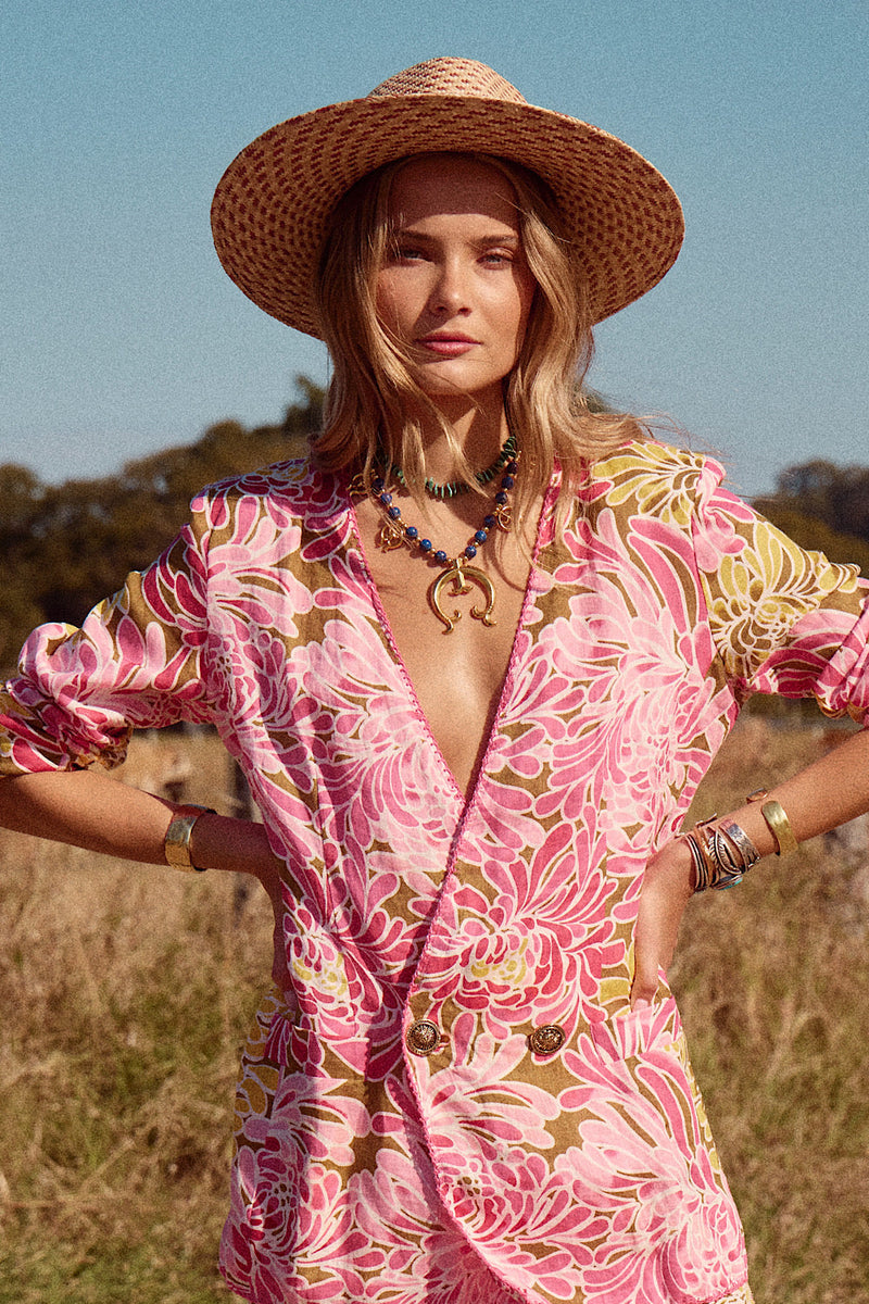 NEW When I Come Around Linen Blazer - Chasing Unicorns