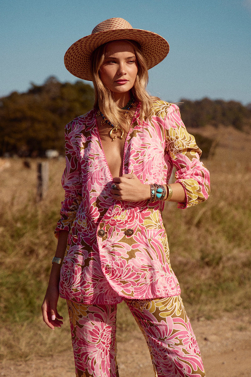 NEW When I Come Around Linen Blazer - Chasing Unicorns