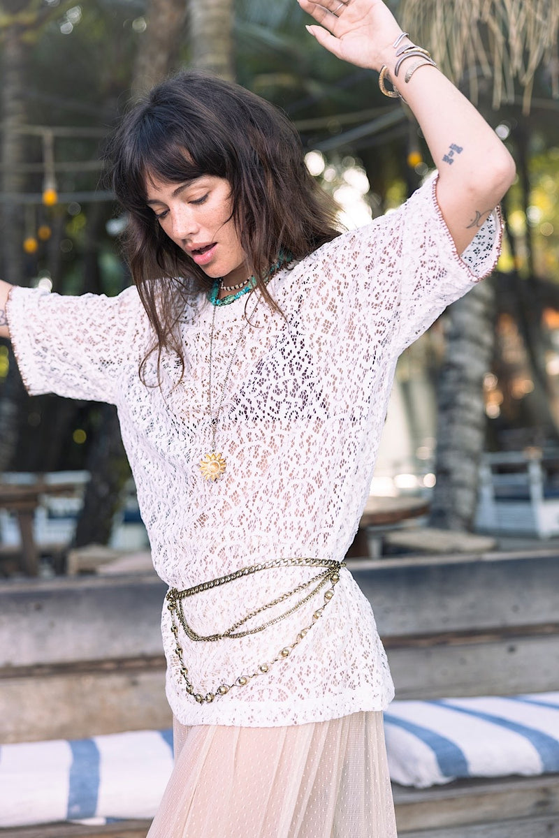 Only You Lace T-Shirt - Chasing Unicorns