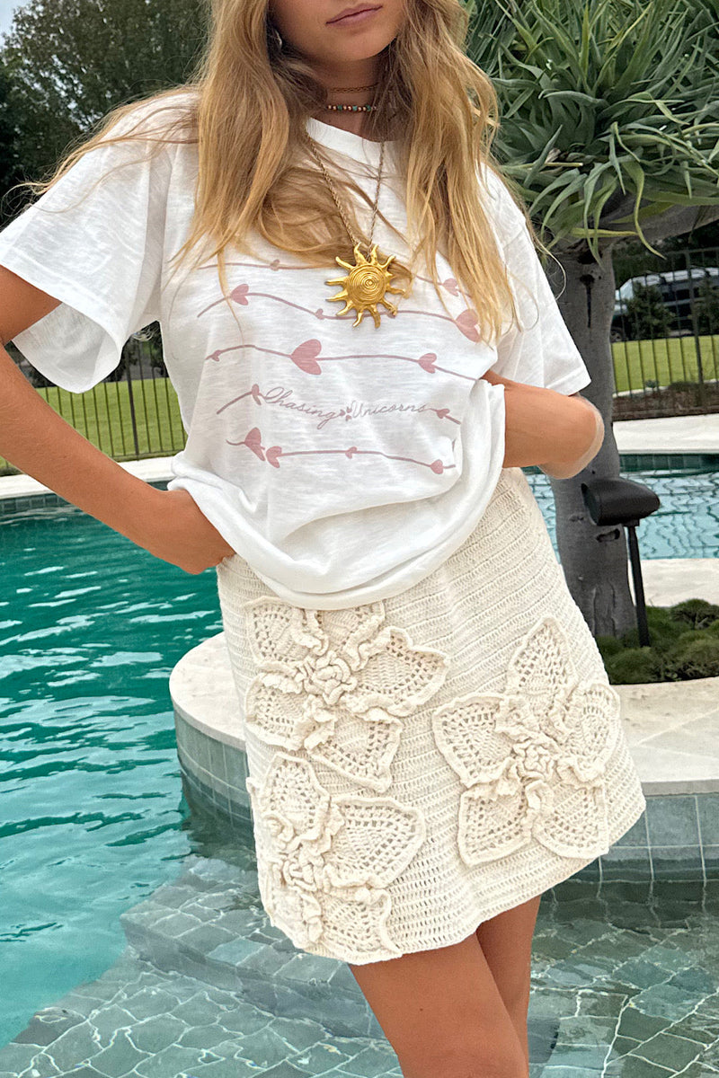 Organic Cotton Chasing Unicorns Tshirt - heart motif - Chasing Unicorns