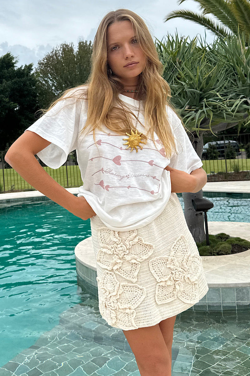 Organic Cotton Chasing Unicorns Tshirt - heart motif - Chasing Unicorns