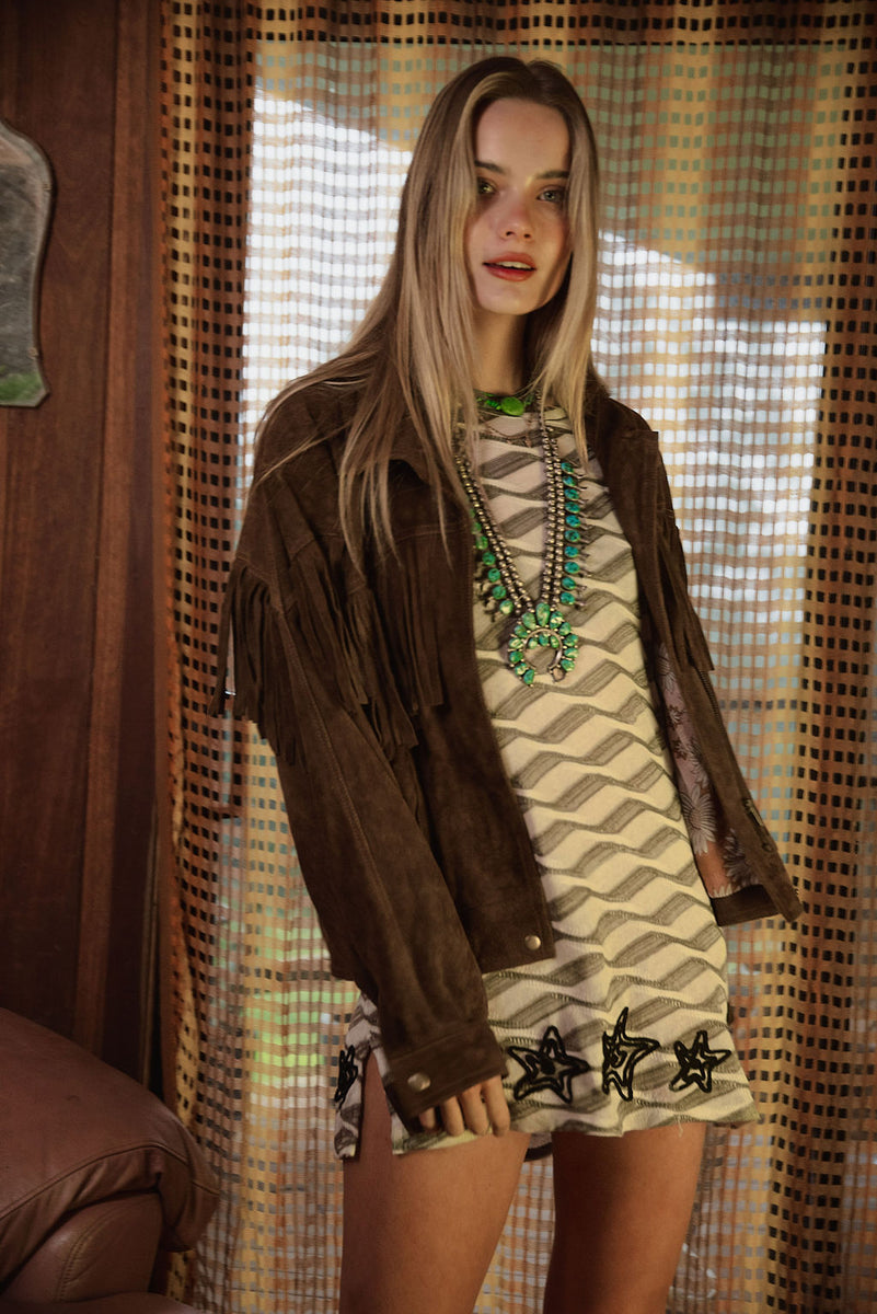 Prairie Fire Suede Fringe Jacket - Brown - Chasing Unicorns
