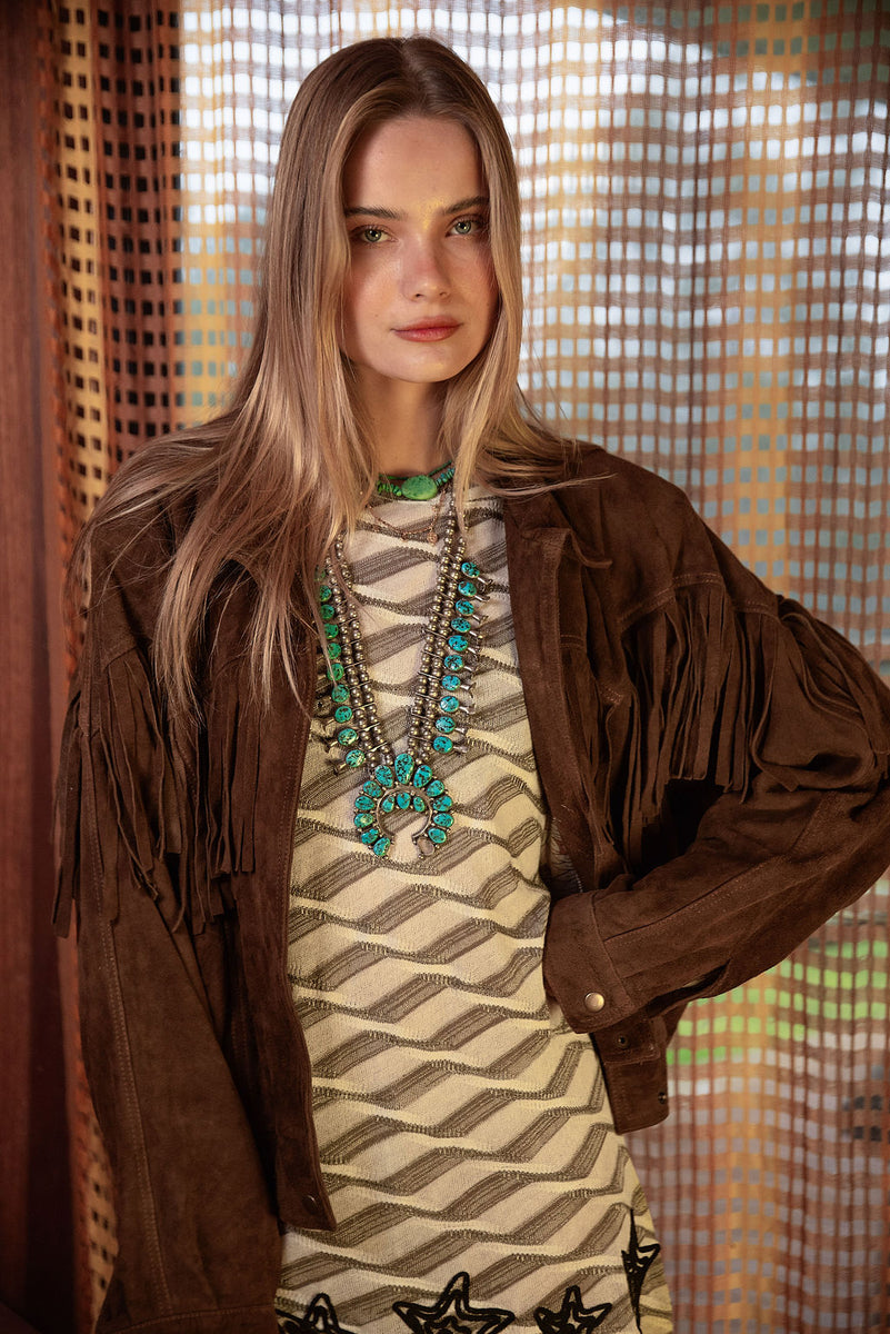 Prairie Fire Suede Fringe Jacket - Brown - Chasing Unicorns