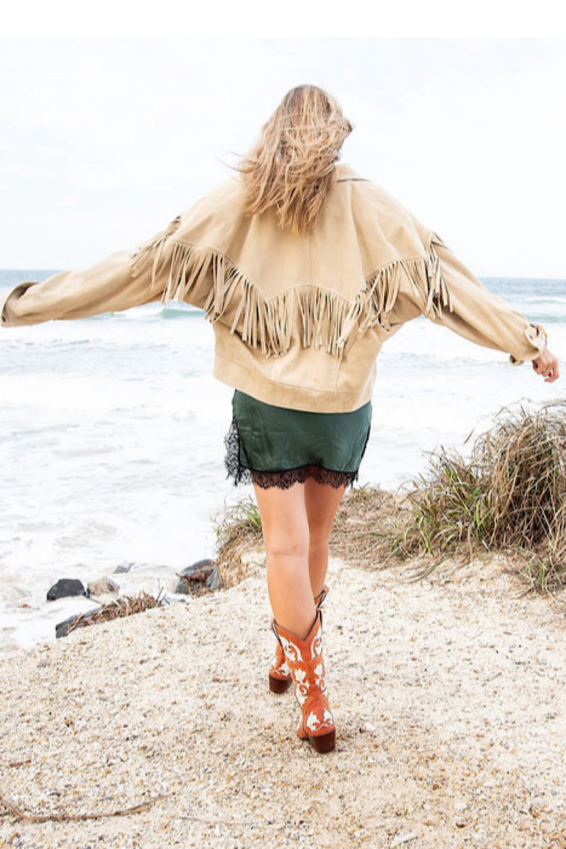 Prairie Fire Suede Fringe Jacket - Chasing Unicorns