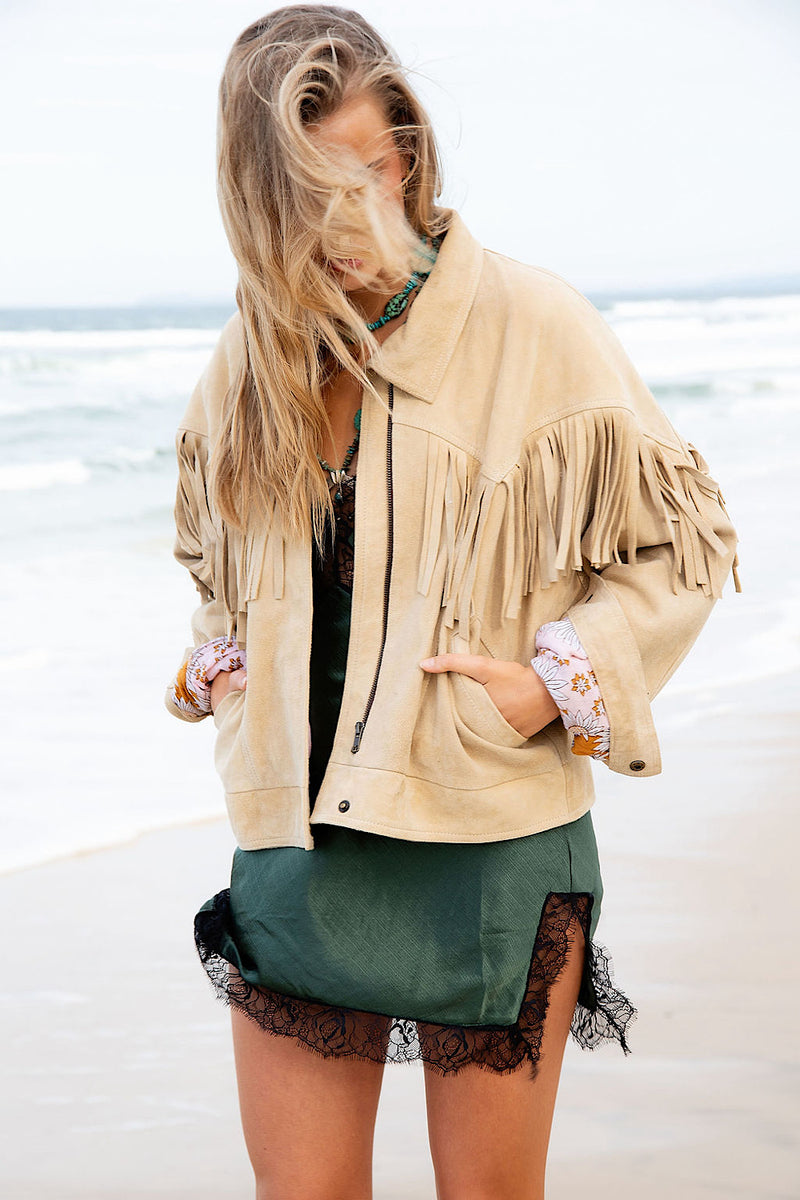 Prairie Fire Suede Fringe Jacket - Chasing Unicorns