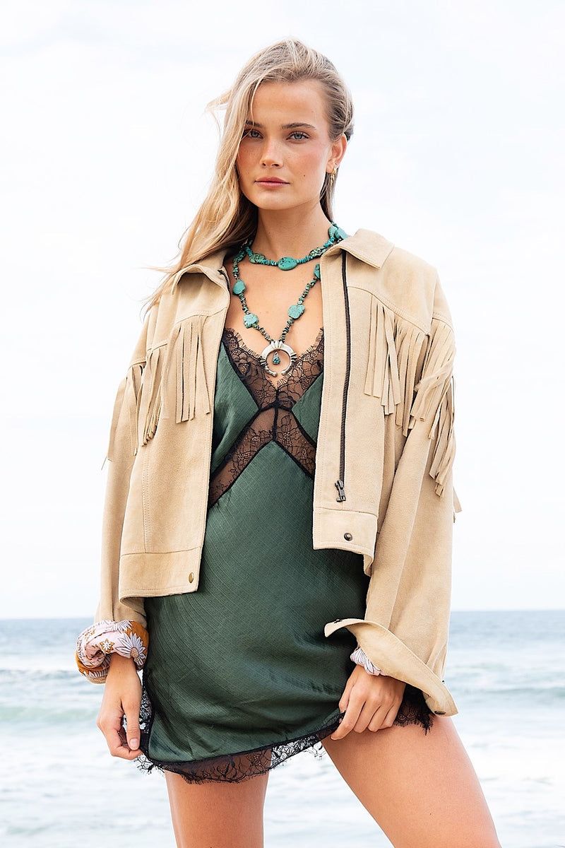Prairie Fire Suede Fringe Jacket - Chasing Unicorns