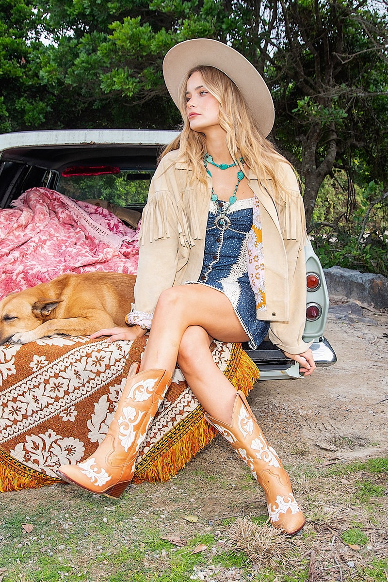 Prairie Fire Suede Fringe Jacket - Chasing Unicorns