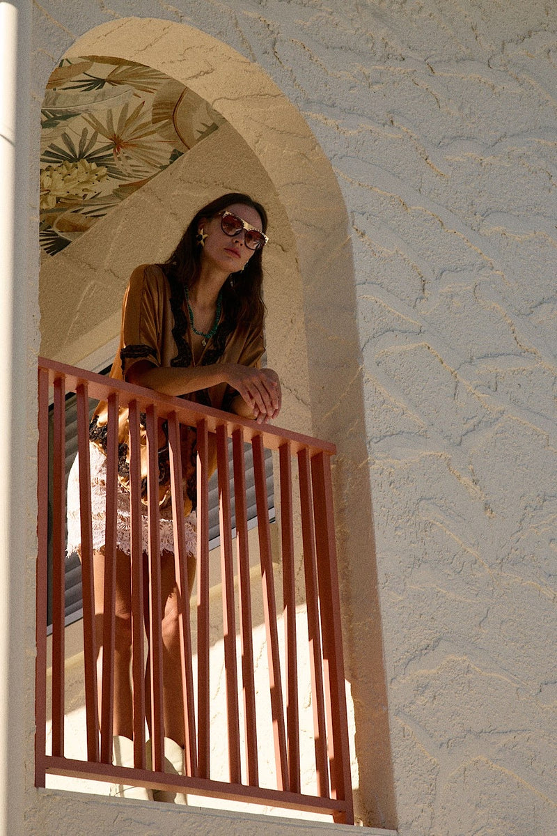 Promised Land Silk Satin And Lace Blouse - Chasing Unicorns