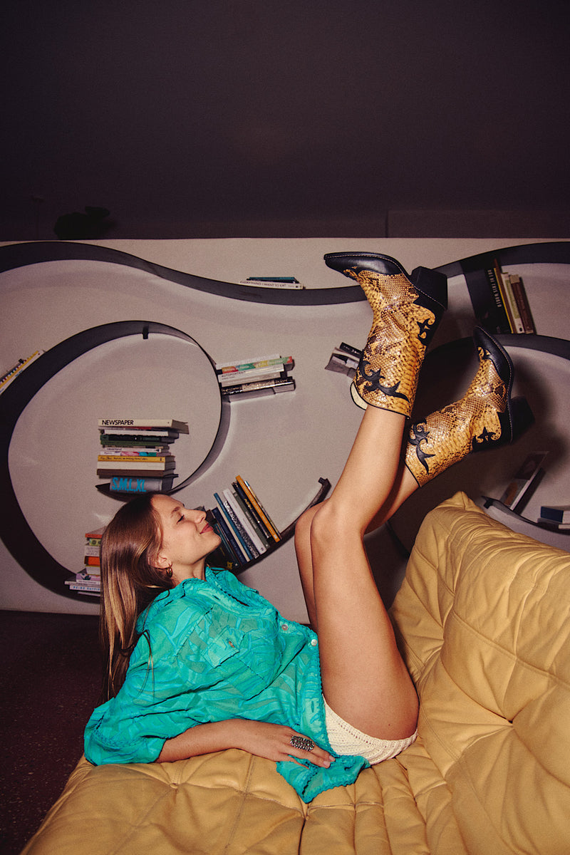 Rattlesnake Leather Boots - Chasing Unicorns