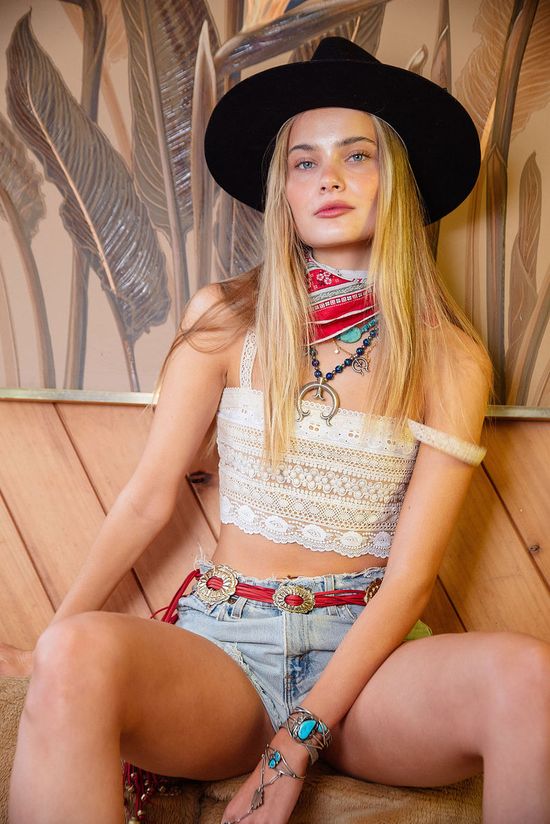 Red Leather + Hand Cast Concho Belt - Chasing Unicorns