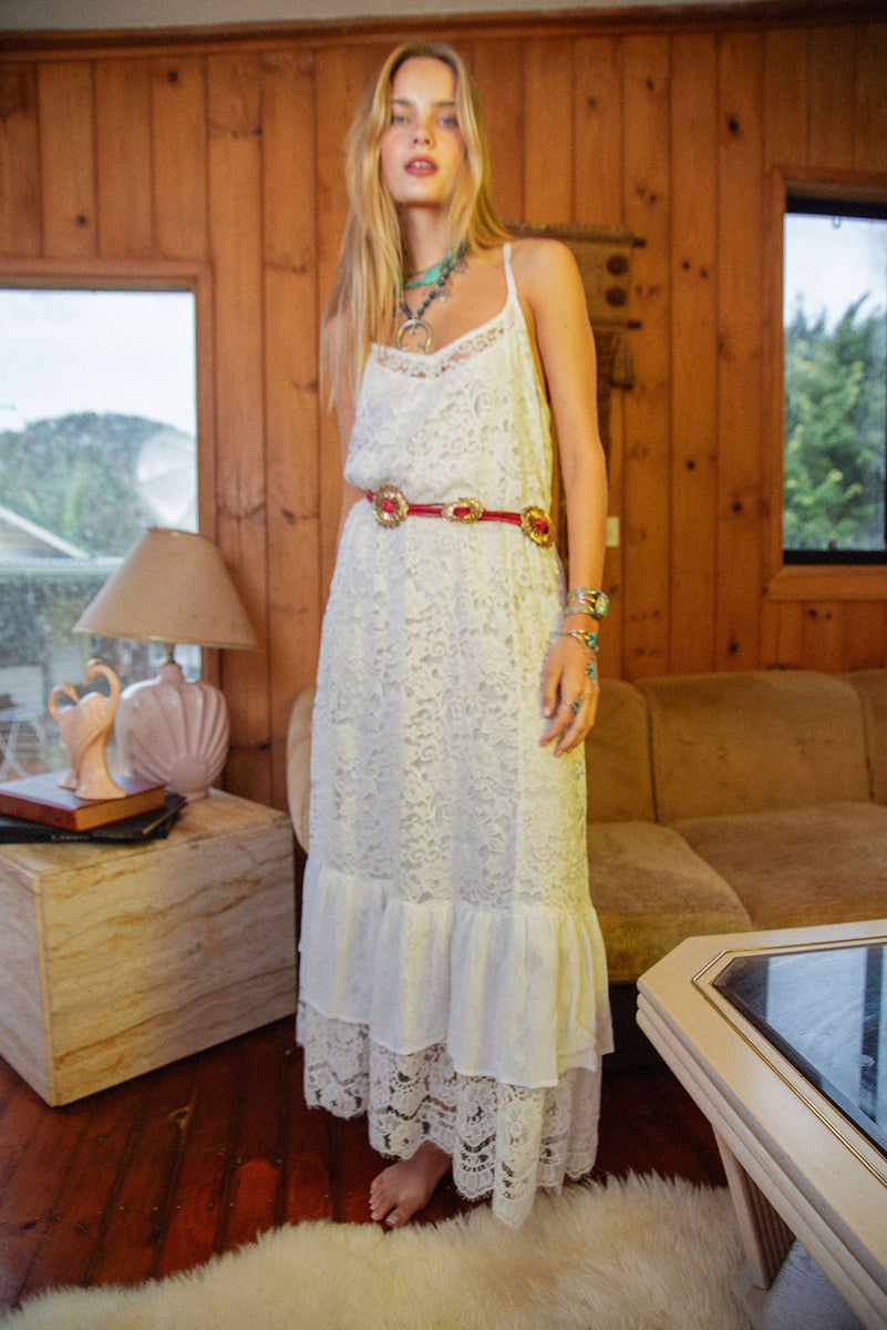 Red Leather + Hand Cast Concho Belt - Chasing Unicorns