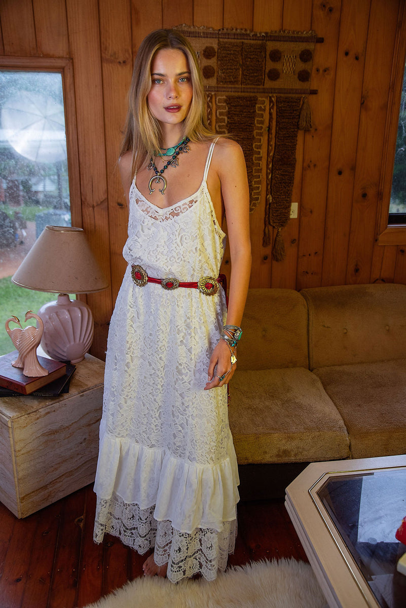 Red Leather + Hand Cast Concho Belt - Chasing Unicorns