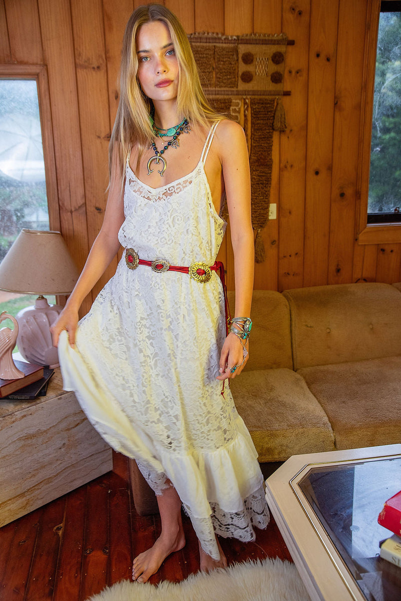 Red Leather + Hand Cast Concho Belt - Chasing Unicorns