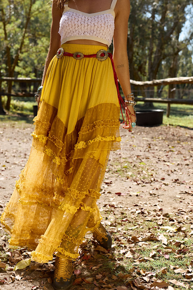 Red Leather + Hand Cast Concho Belt