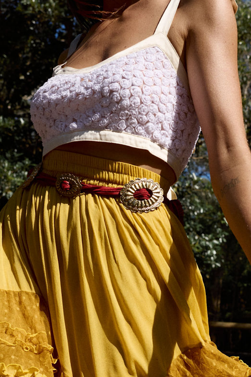 Rose Bud Silk + Tulle Camisole - Chasing Unicorns