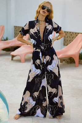 Runaway Horses Cotton Gauze Palazzo Jumpsuit