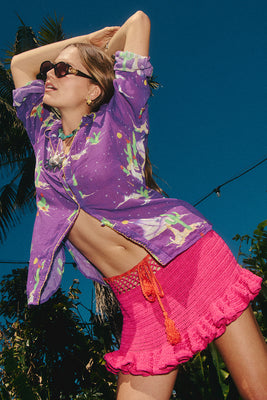 Satisfy My Soul Crochet Skirt - Cherry