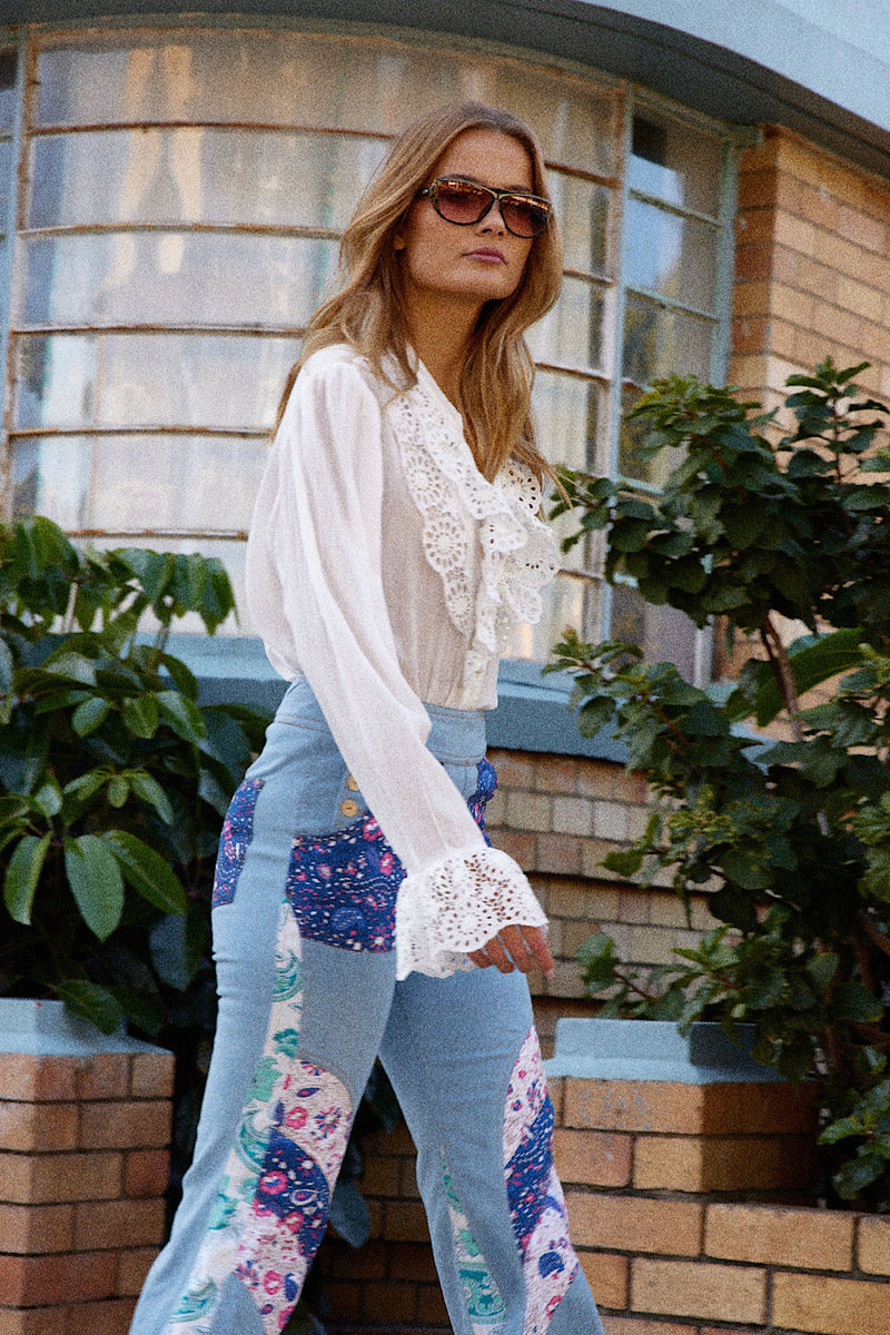 Send Me An Angel Cutwork Blouse - Chasing Unicorns