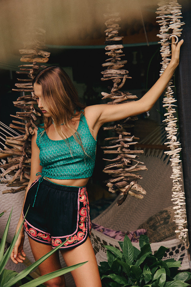 Still Of The Night Woven Top - Chasing Unicorns