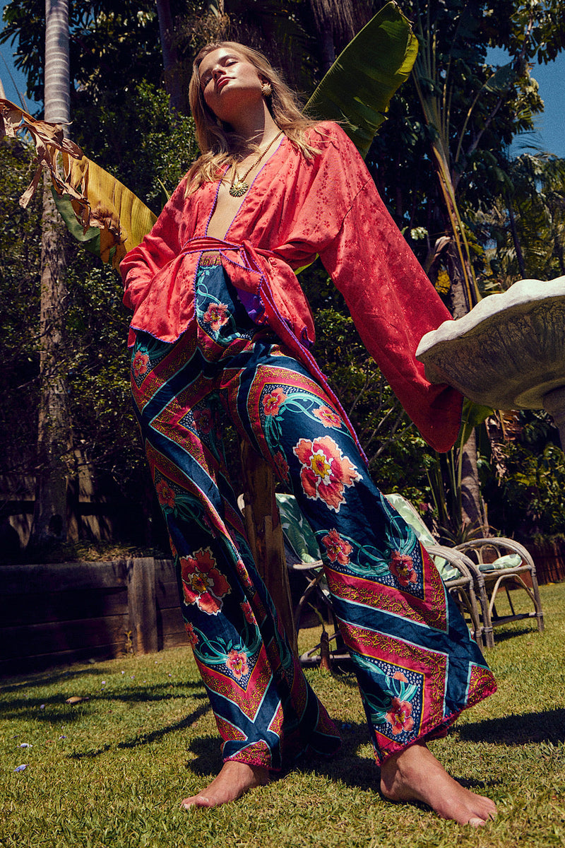 Sweet Illusions Silk Satin Relaxed Flares - Chasing Unicorns