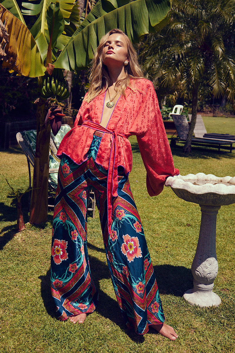 Sweet Illusions Silk Satin Relaxed Flares - Chasing Unicorns