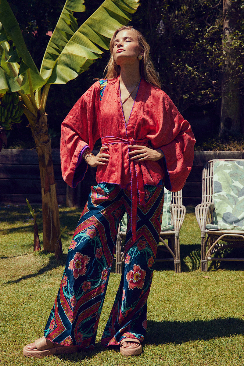 Sweet Illusions Silk Satin Relaxed Flares - Chasing Unicorns