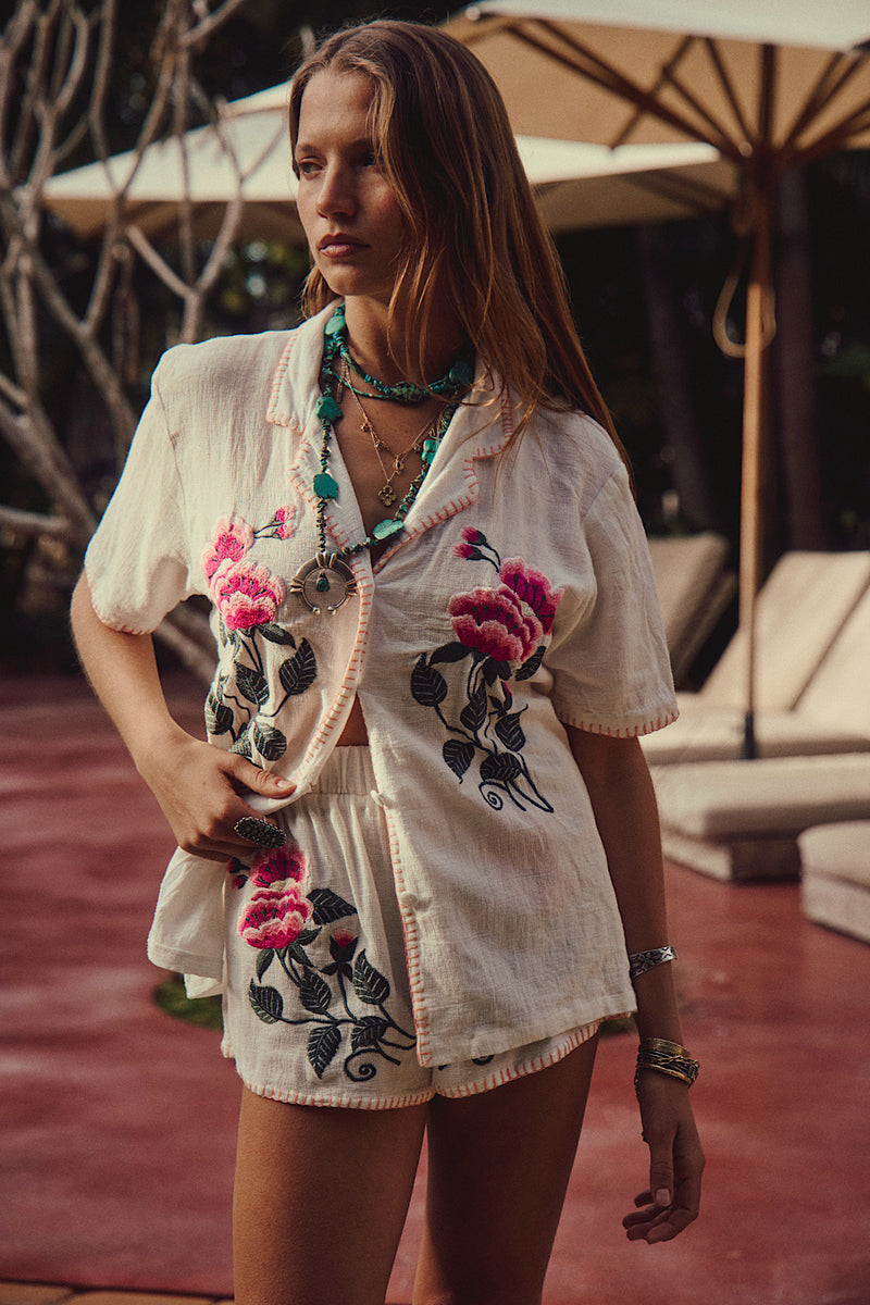 Sweet Jane Embroidered Gauze Shirt - Chasing Unicorns