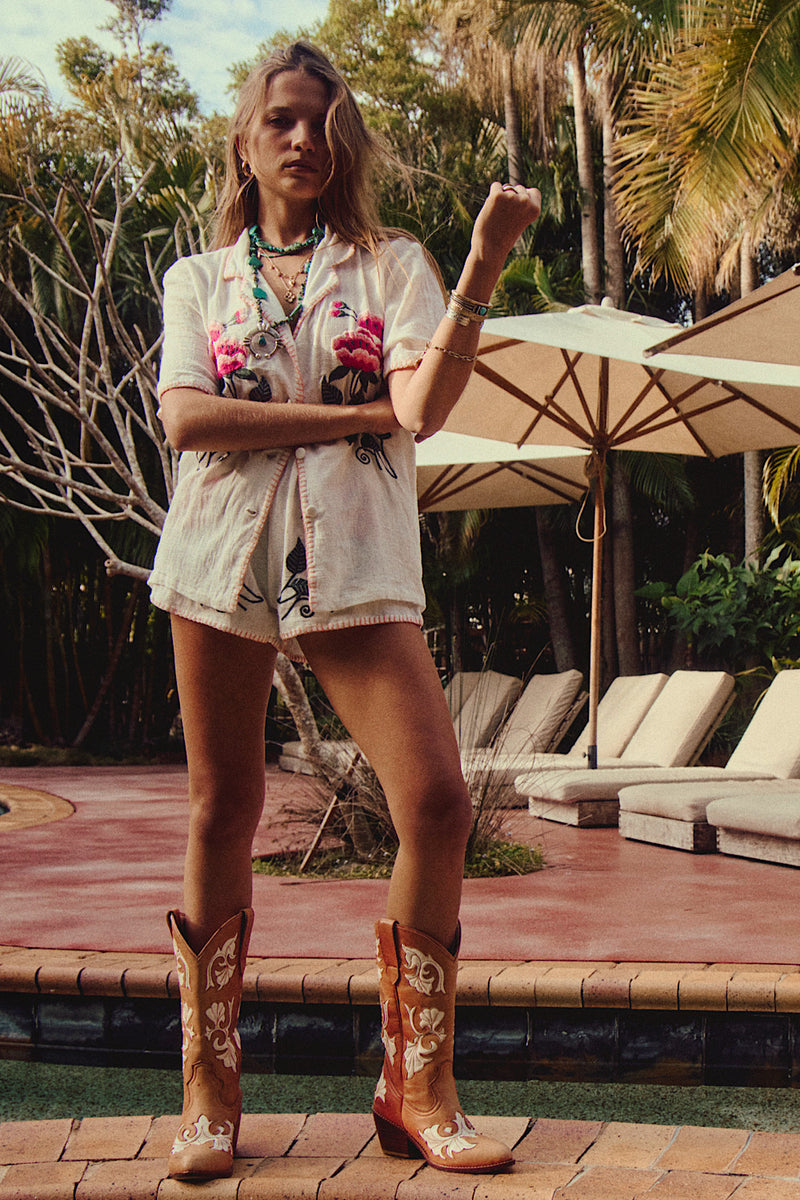 Sweet Jane Embroidered Gauze Shirt - Chasing Unicorns