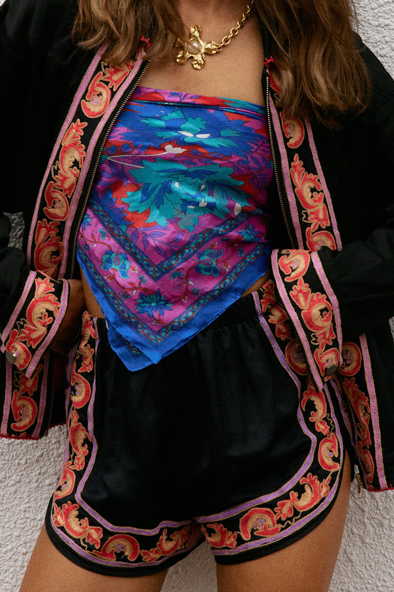 That’s What I Like Silk Satin Embroidered Jacket - Chasing Unicorns