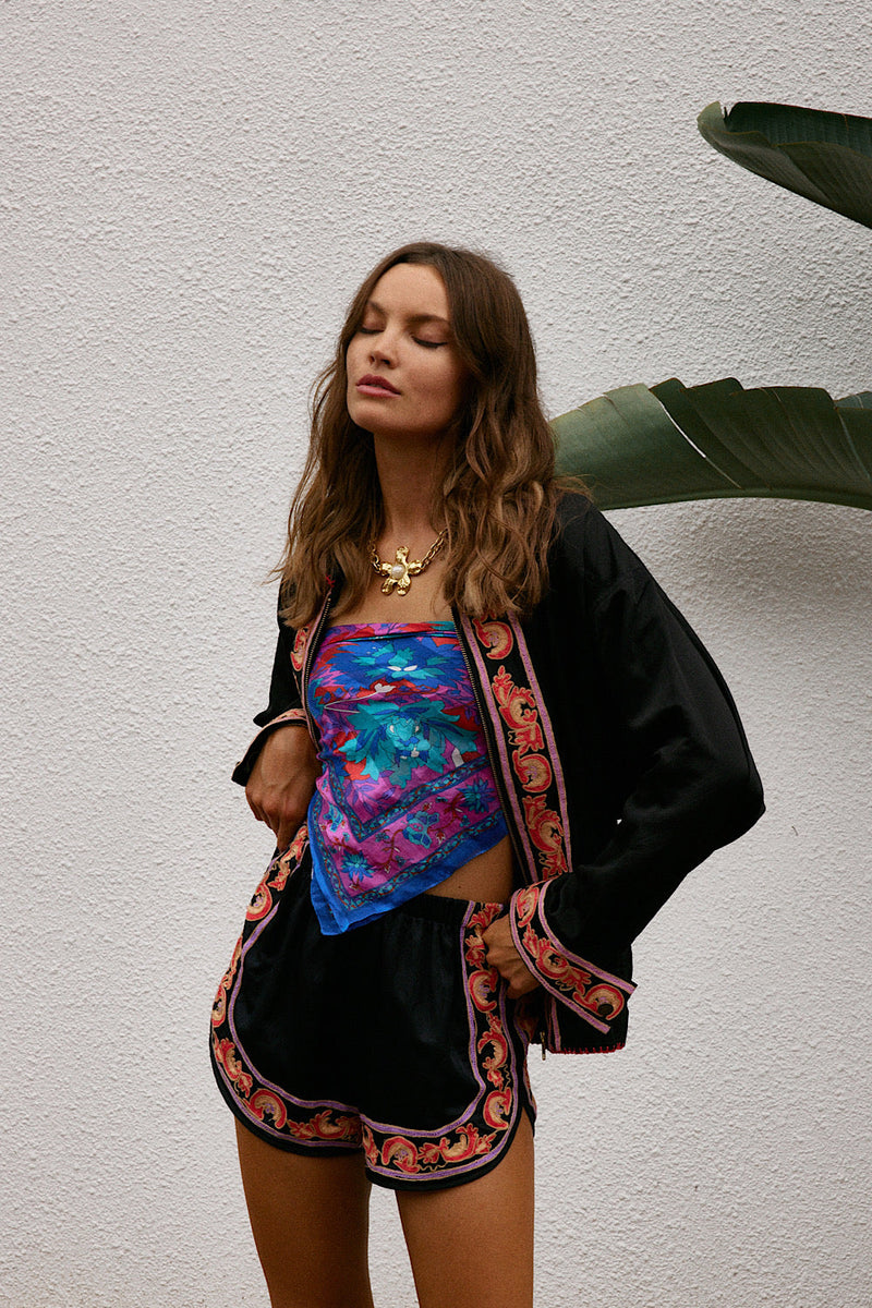 That’s What I Like Silk Satin Embroidered Jacket - Chasing Unicorns