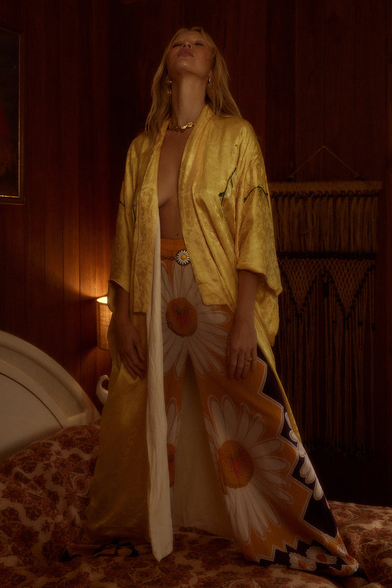 The Golden Road Cotton Gauze Palazzo Pants - Daisy - Chasing Unicorns