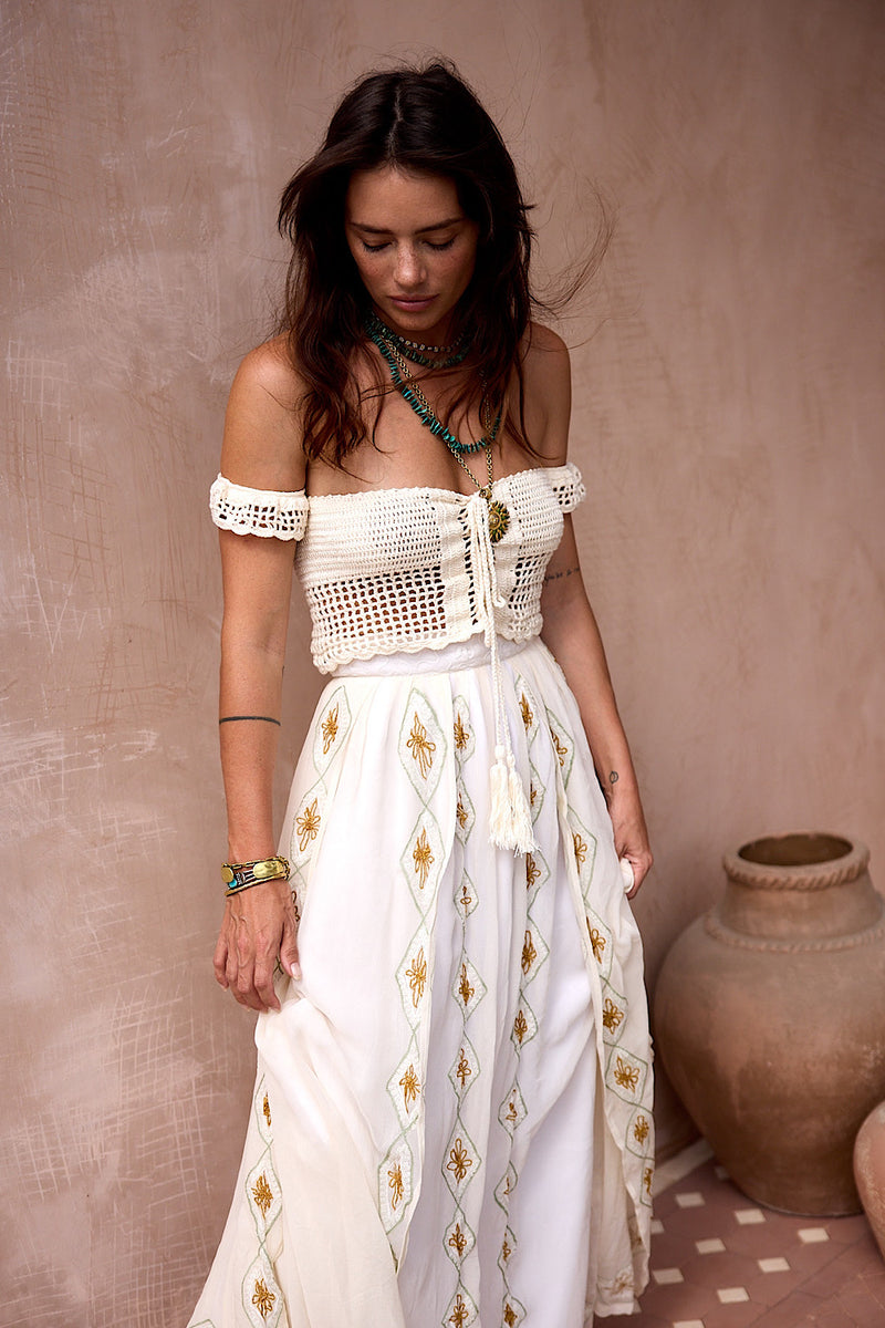 There’s A Better Place Hand Crochet Crop Top - Chasing Unicorns