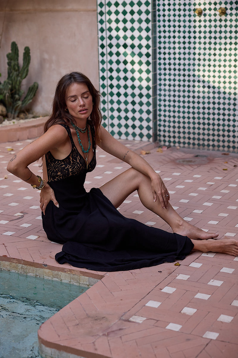 These Dreams of You Cotton Gauze + Lace Maxi Slip Dress - Chasing Unicorns