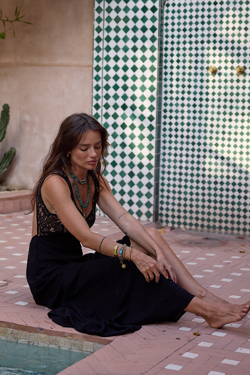 These Dreams of You Cotton Gauze + Lace Maxi Slip Dress - Chasing Unicorns