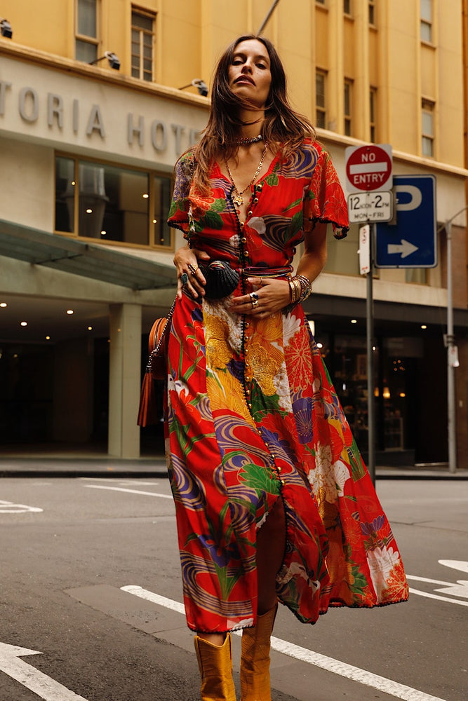 What I Did For Love Silk/Cotton Gauze, Embroidered + Midi Dress