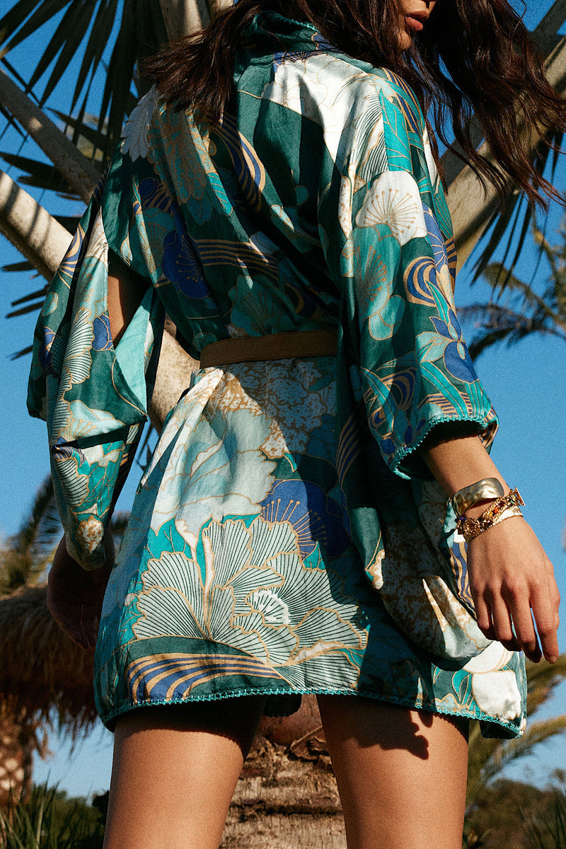 What I Did For Love Silk Satin Kimono - Chasing Unicorns