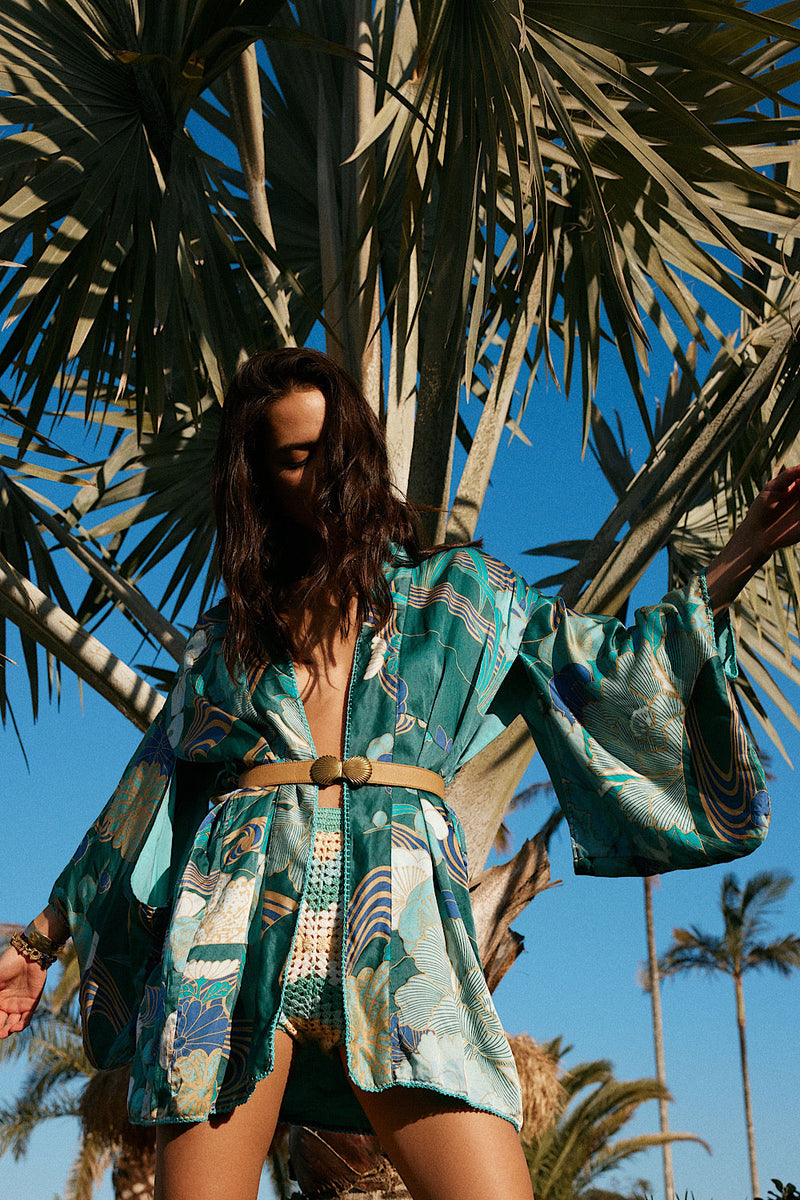 What I Did For Love Silk Satin Kimono - Chasing Unicorns