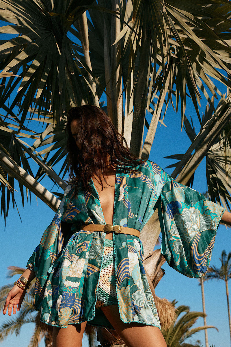 What I Did For Love Silk Satin Kimono - Chasing Unicorns