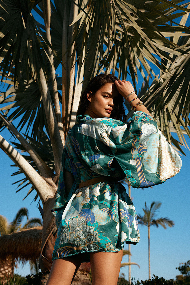 What I Did For Love Silk Satin Kimono - Chasing Unicorns
