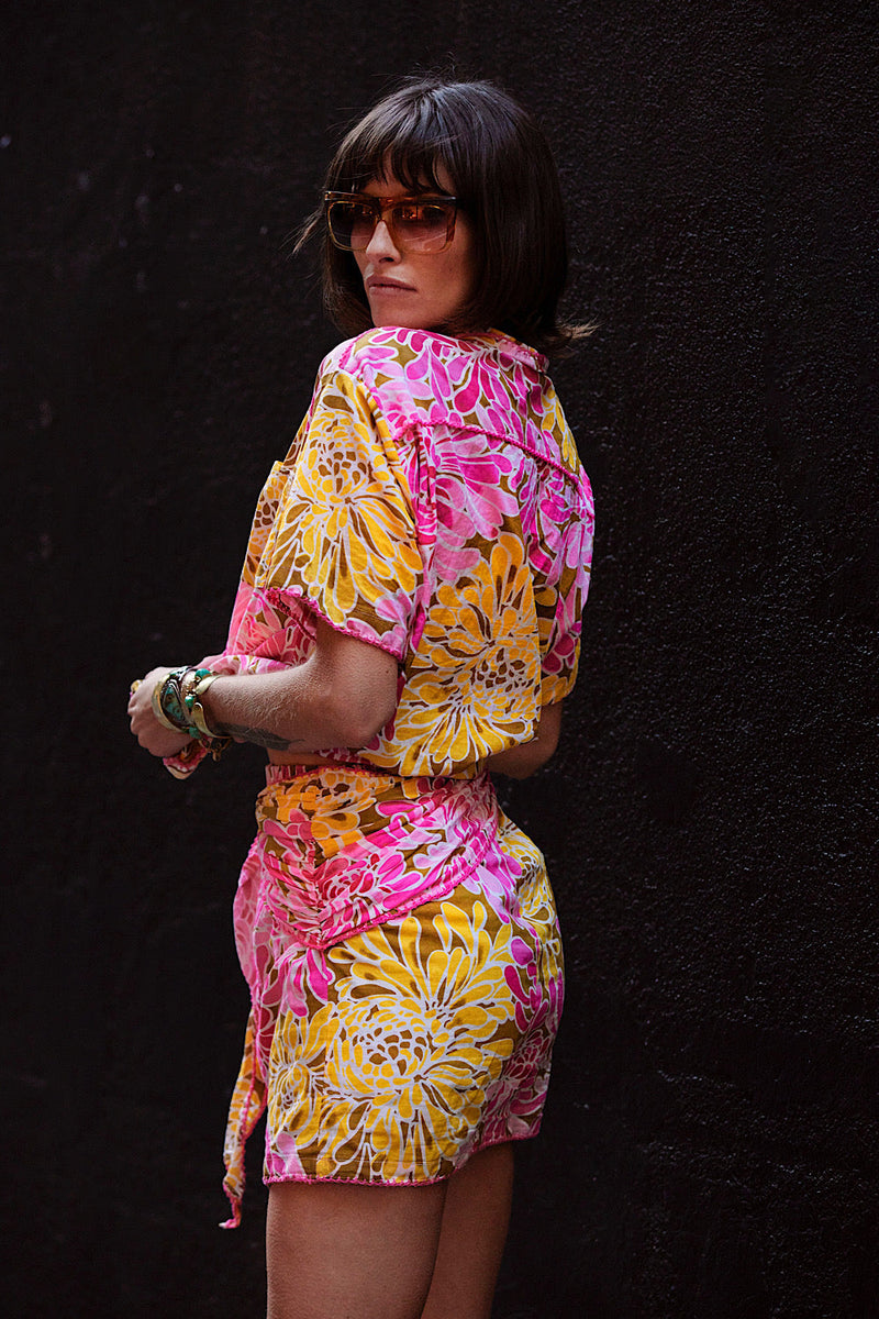 When I Come Around Cotton Gauze Short Sleeve Shirt - Chasing Unicorns