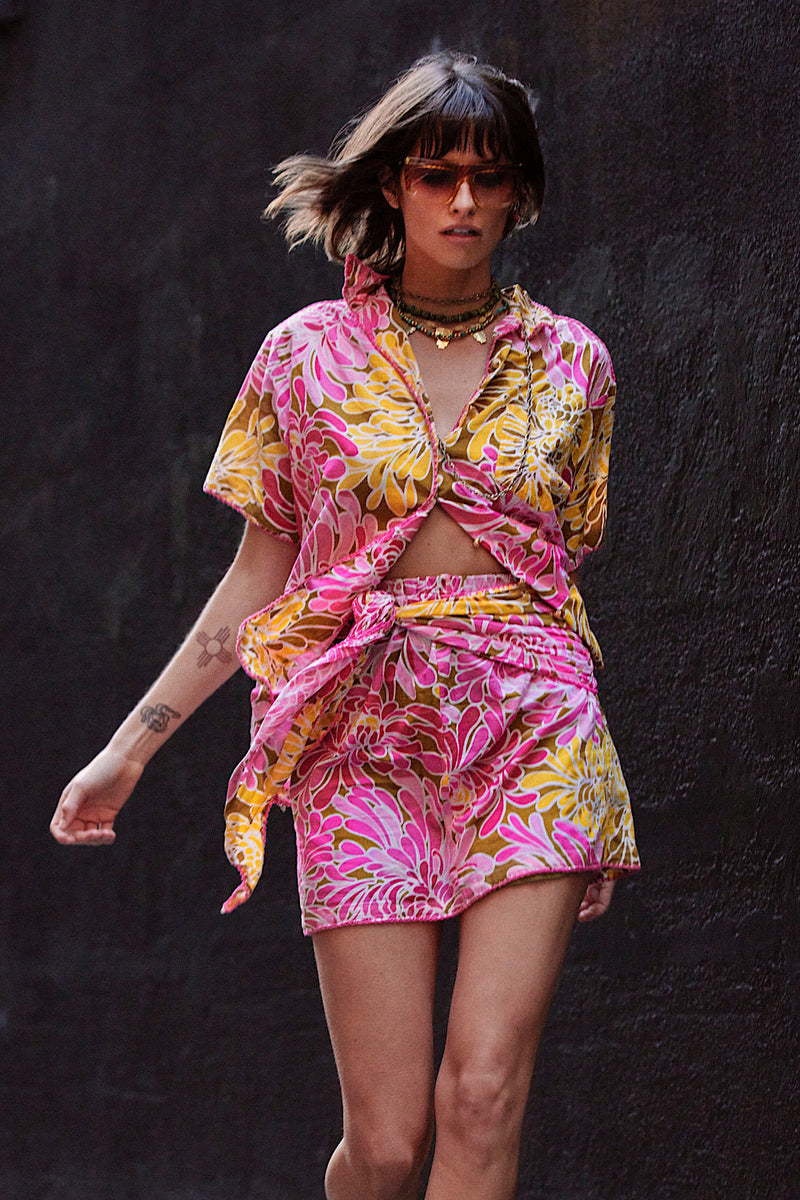 When I Come Around Cotton Gauze Short Sleeve Shirt - Chasing Unicorns