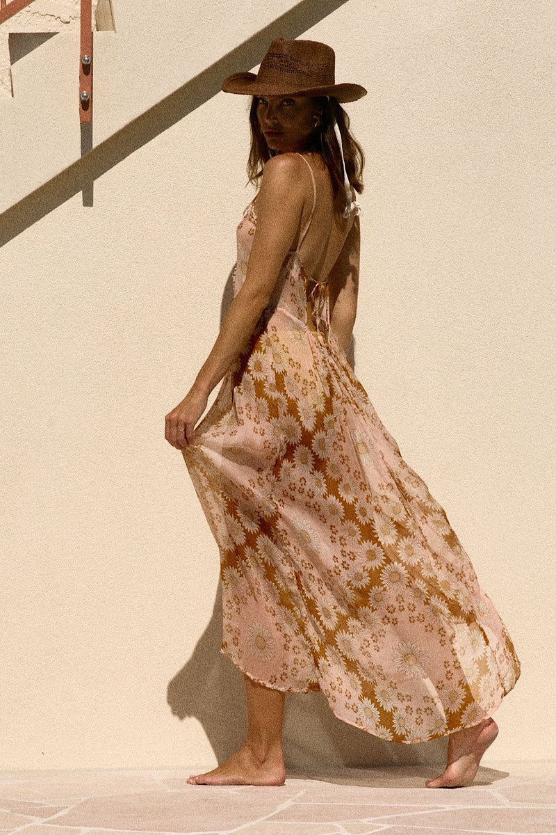 Where You Lead Silk + Lace Maxi Slip Dress - Daisy - Chasing Unicorns