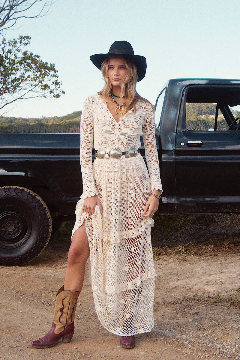 Wish You Were Here Crochet Maxi Dress - Chasing Unicorns