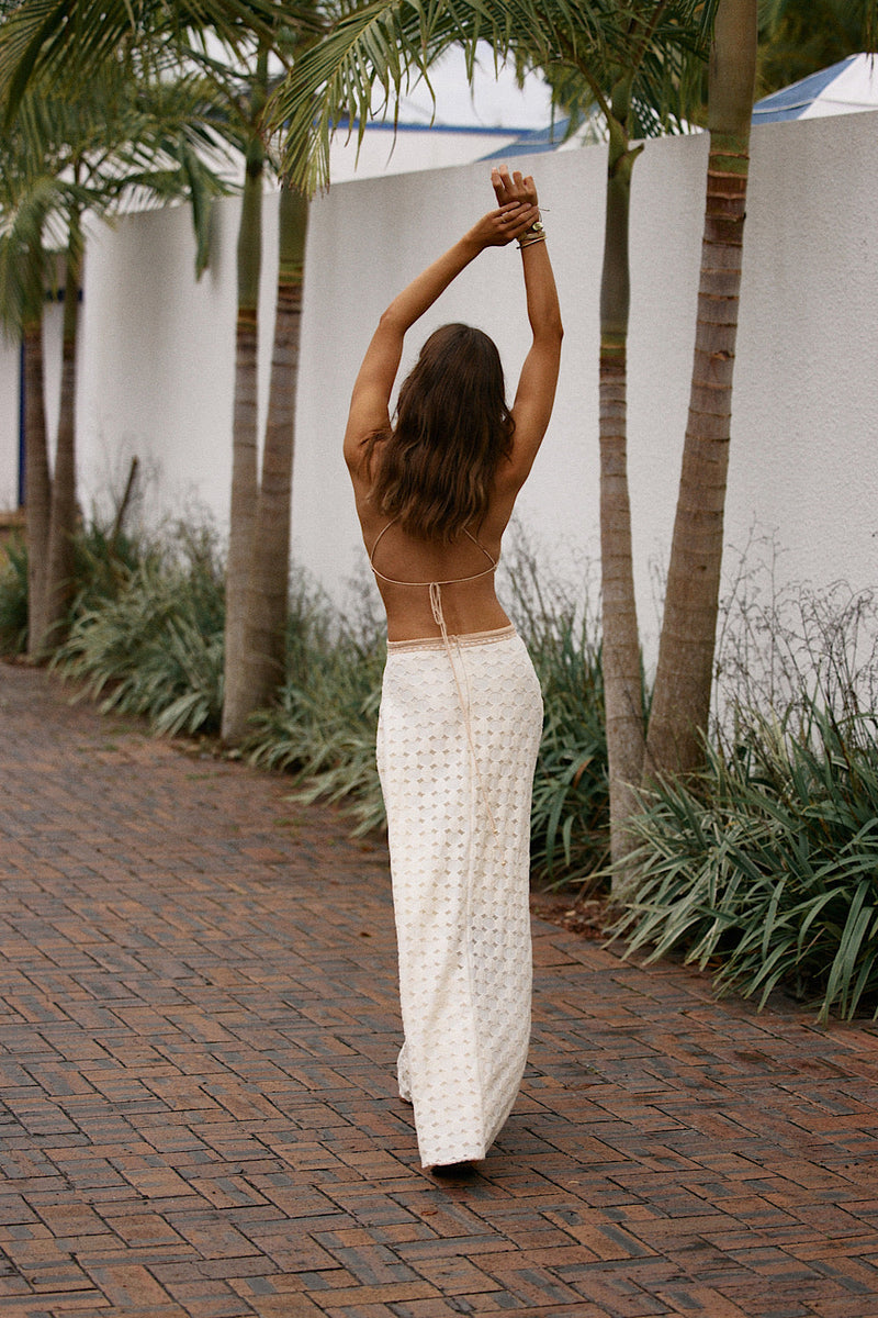 Woke Up This Morning Cutout Maxi Dress - ivory - Chasing Unicorns