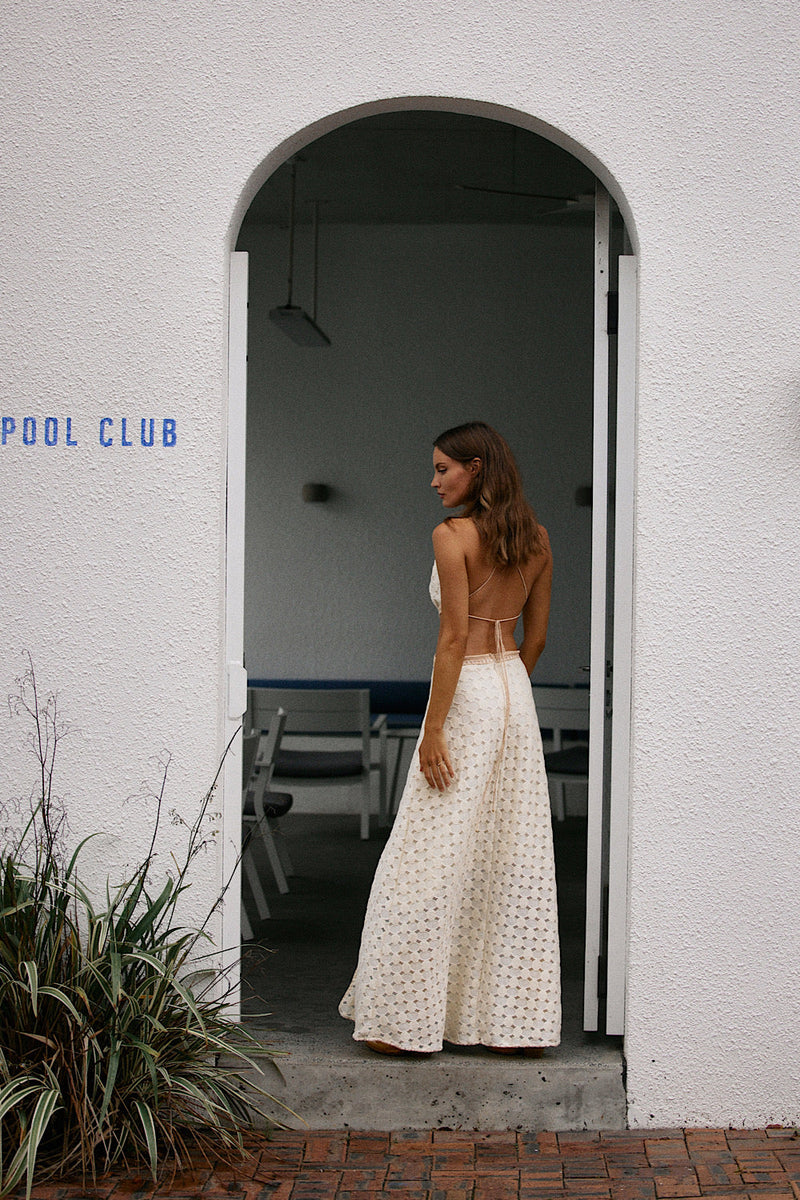 Woke Up This Morning Cutout Maxi Dress - ivory - Chasing Unicorns