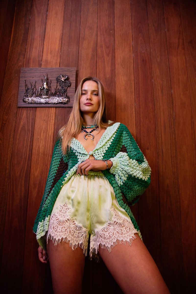 You Belong to Me Silk Satin + Lace Shorts - Chasing Unicorns