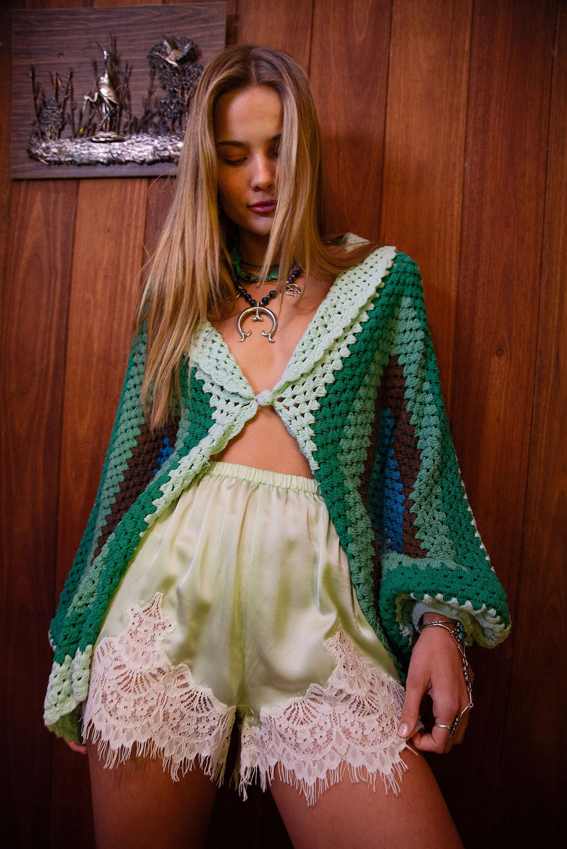 You Belong to Me Silk Satin + Lace Shorts - Chasing Unicorns