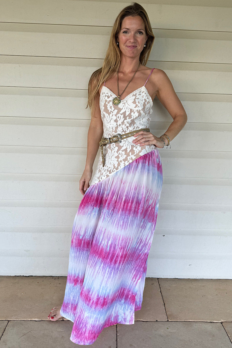 Young Hearts Run Free Silk Crepe Maxi Dress - Chasing Unicorns